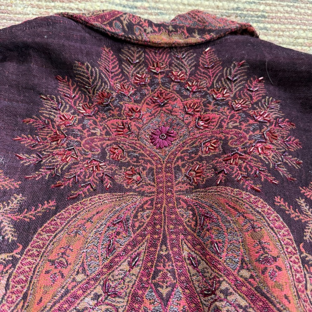 Beaded Wool Button-Up Jacket - Picture 10 of 10